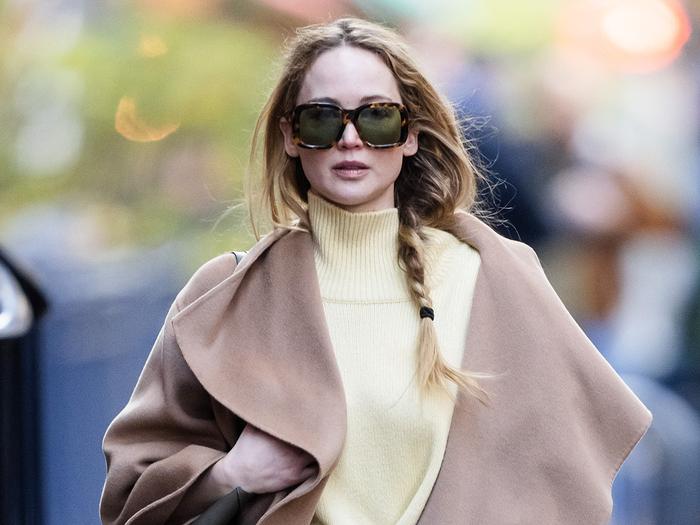 Jennifer Lawrence Wore the Coat Style That Makes Even Sneakers Look Elegant